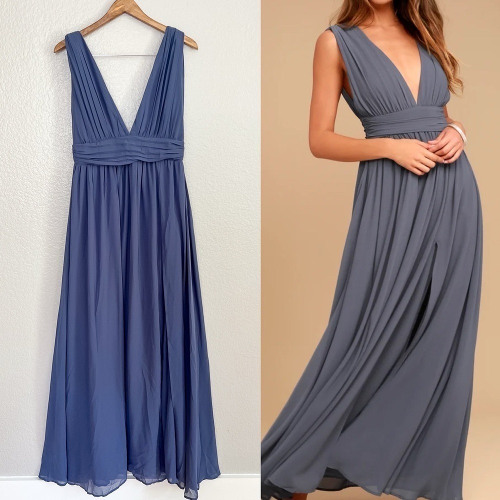 NWOT Heavenly Hues Denim Blue Maxi Dress